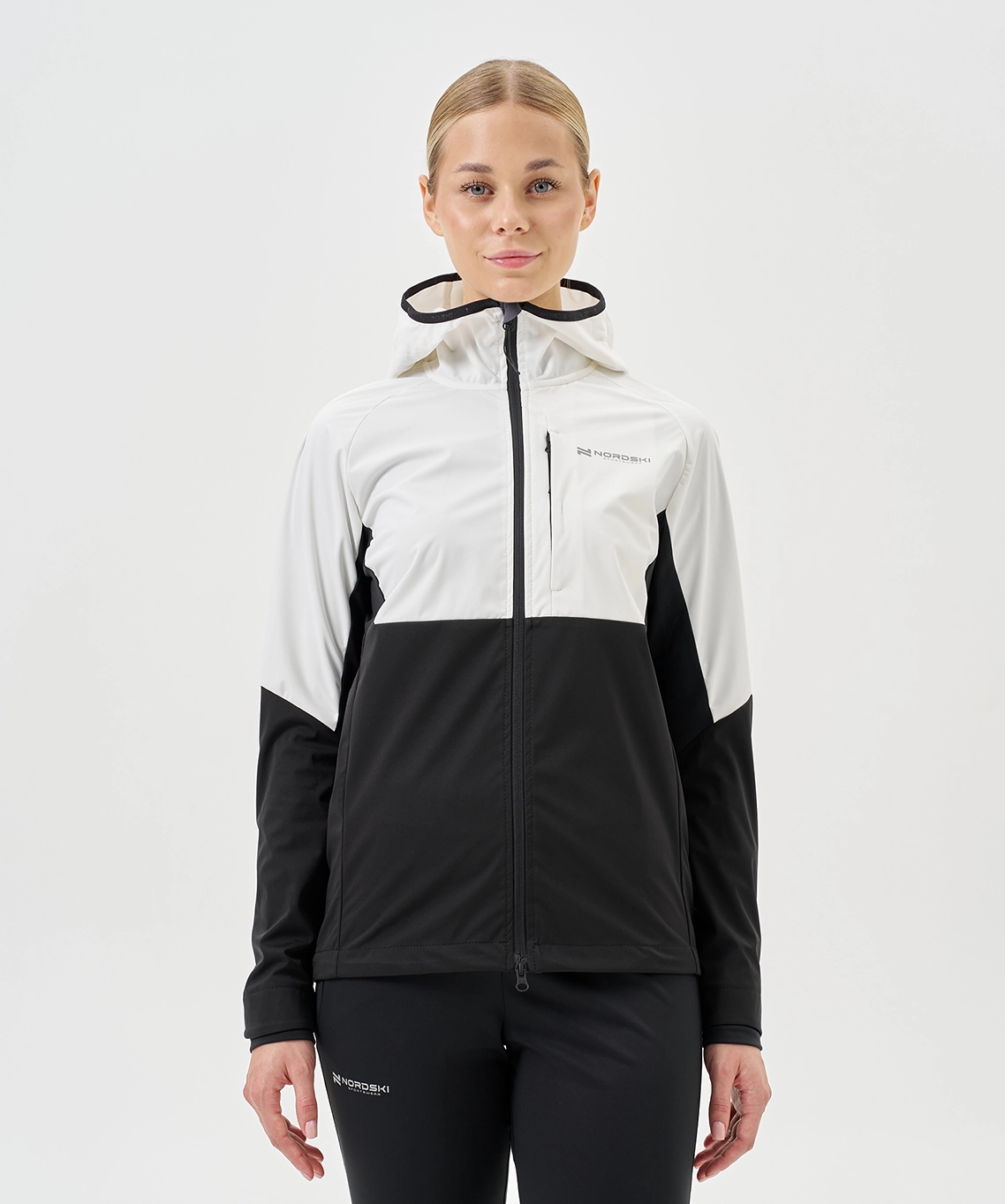 Тренировочная куртка Nordski PRO TOUR HOOD White/Black W