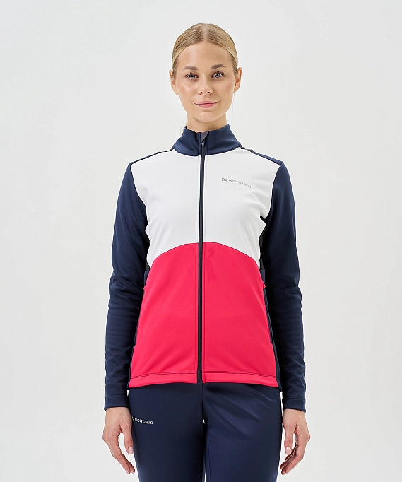 Тренировочная куртка Nordski Advance White/Pink/Blueberry W