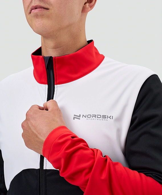 Тренировочная куртка Nordski Pro 2.0 White/Black/Red