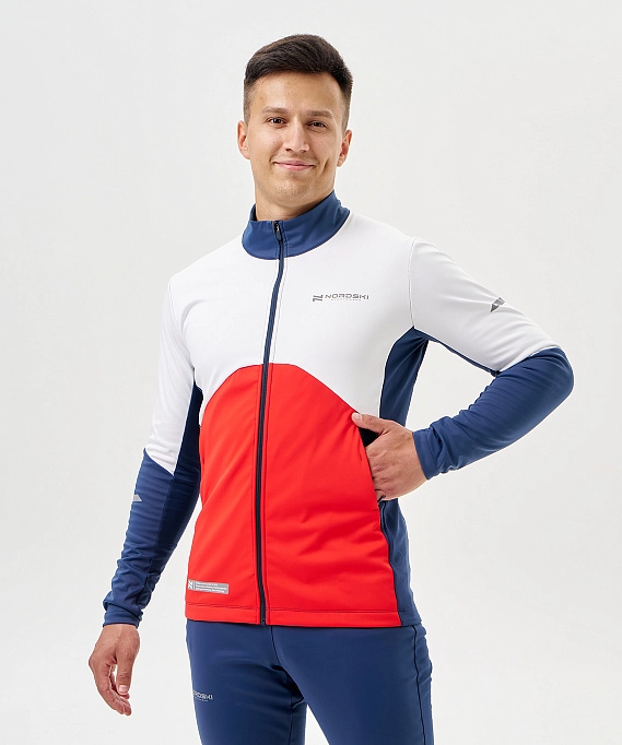 Тренировочная куртка Nordski Pro 2.0 White/Red/Blue