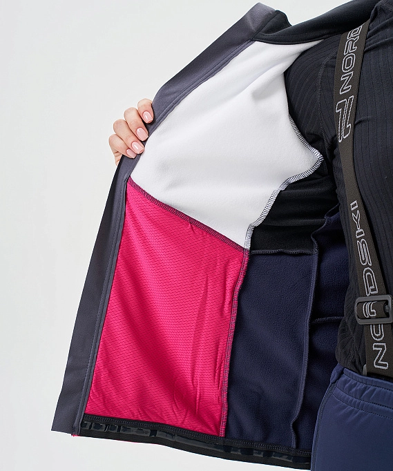 Тренировочная куртка Nordski Advance White/Pink/Blueberry W