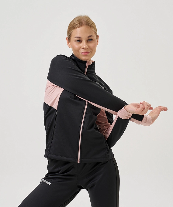 Тренировочная куртка Nordski Core Black/Soft Pink W
