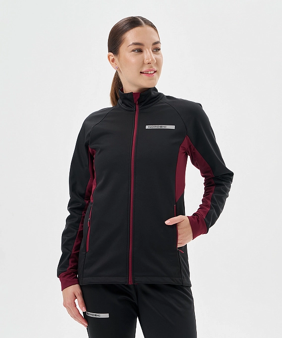 Тренировочная куртка Nordski Core Black/Wine W