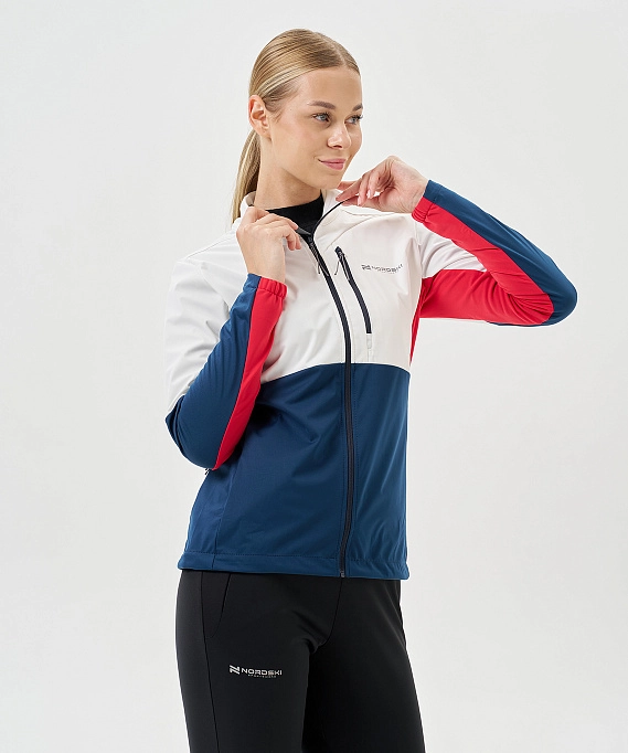 Тренировочная куртка Nordski PRO TOUR White/Deep/Red W