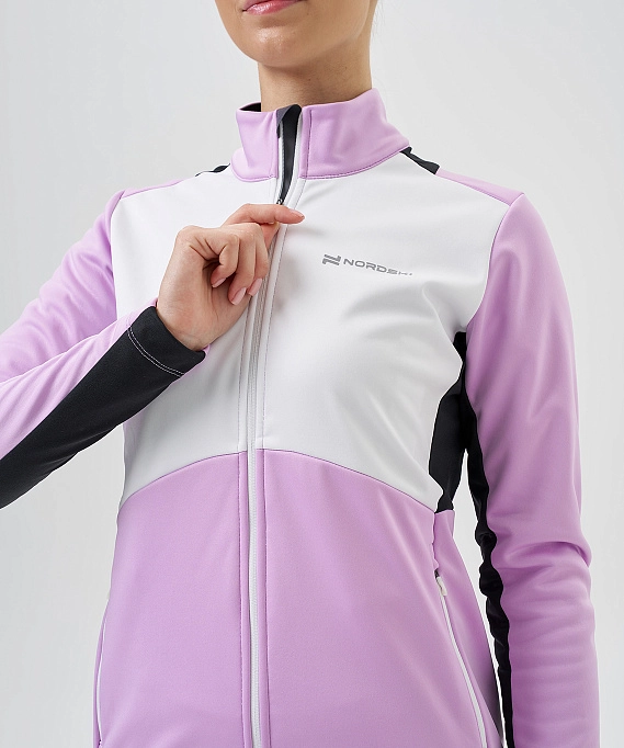 Тренировочная куртка Nordski Advance White/Orchid/Black W