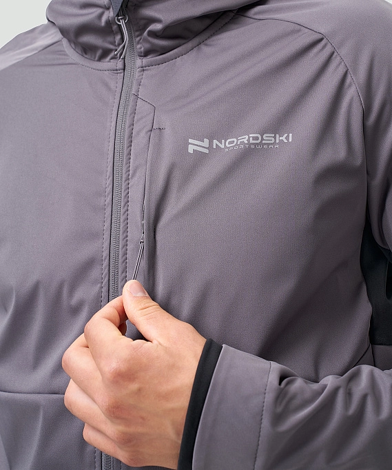 Тренировочная куртка Nordski PRO TOUR HOOD Shark/Black