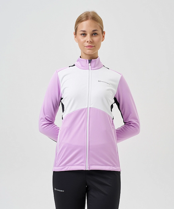 Тренировочная куртка Nordski Advance White/Orchid/Black W
