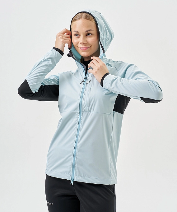 Тренировочная куртка Nordski PRO TOUR HOOD Aqua/Black W
