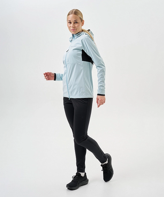 Тренировочная куртка Nordski PRO TOUR HOOD Aqua/Black W