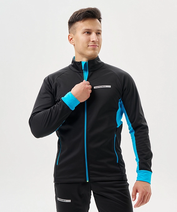 Тренировочная куртка Nordski Core Black/Light Blue