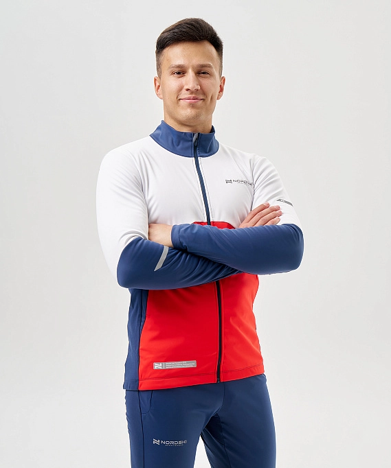 Тренировочная куртка Nordski Pro 2.0 White/Red/Blue