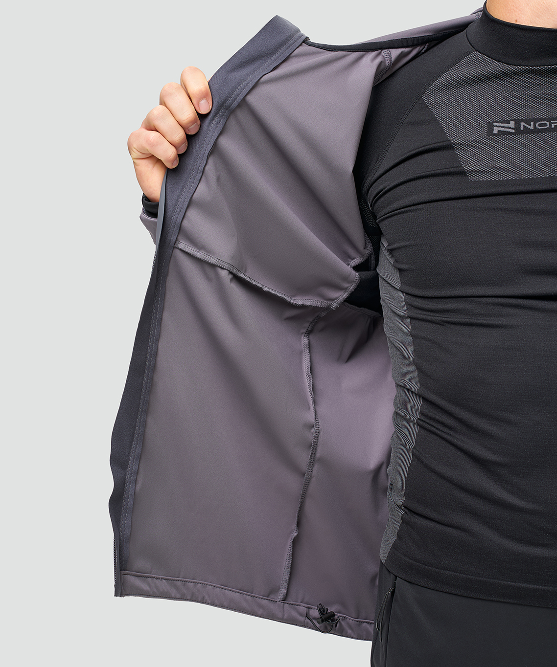 Тренировочная куртка Nordski PRO TOUR HOOD Shark/Black