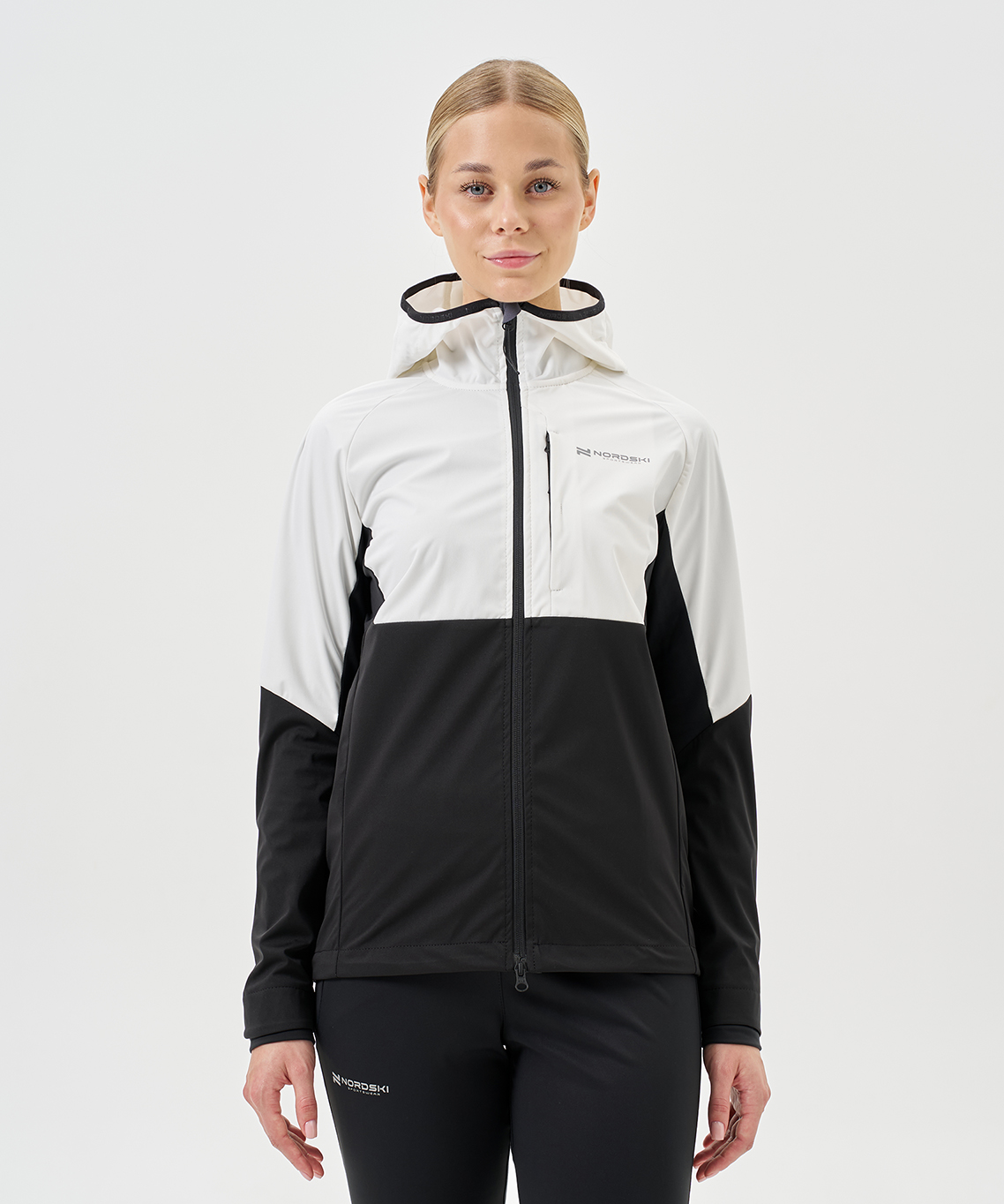 Тренировочная куртка Nordski PRO TOUR HOOD White/Black W