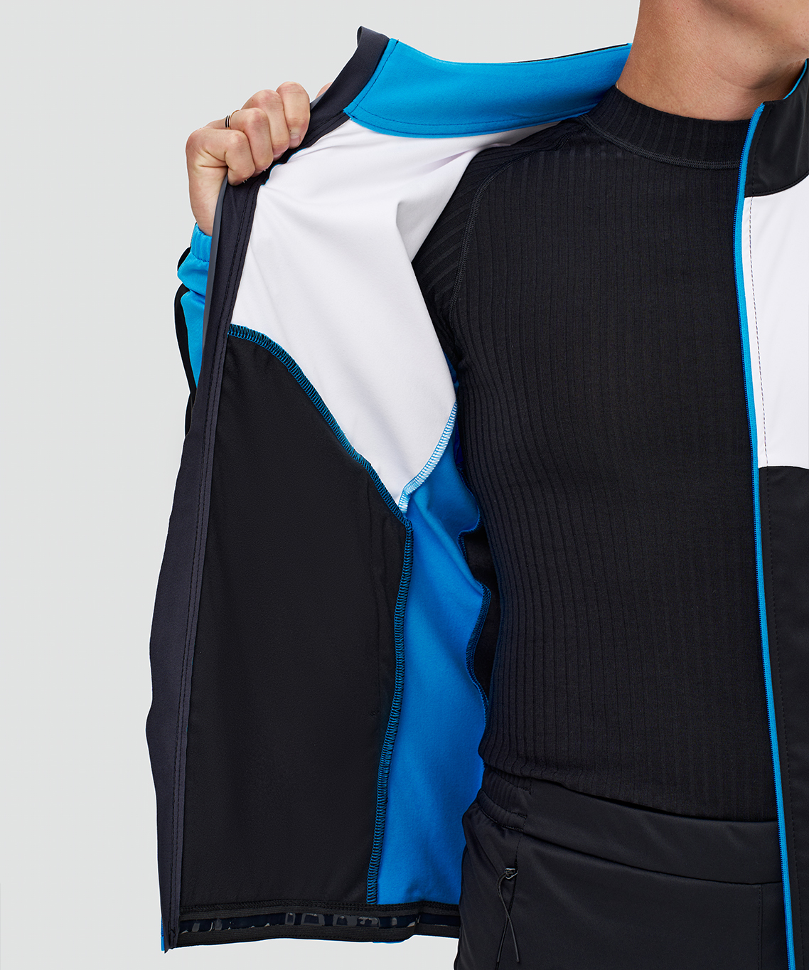 Тренировочная куртка Nordski Pro 2.0 White/Black/Light Blue