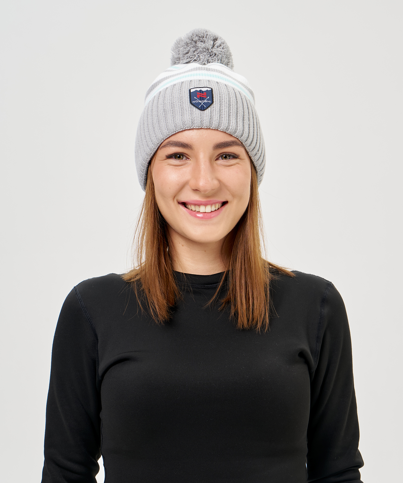 Шапка Nordski Severe White/Grey