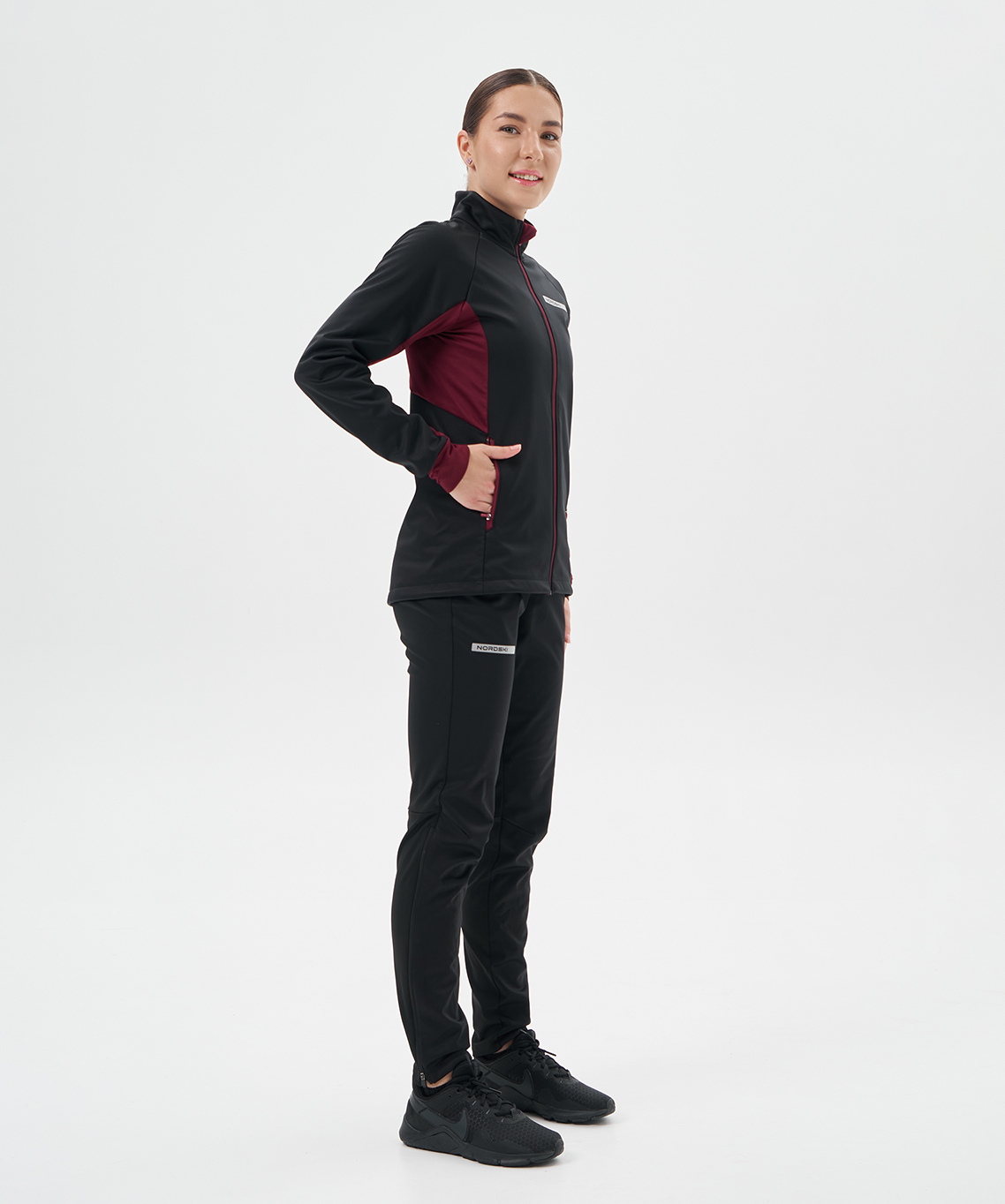Тренировочная куртка Nordski Core Black/Wine W